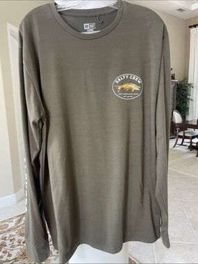 Salty Crew Olive Green Long Sleeve Logo Tee